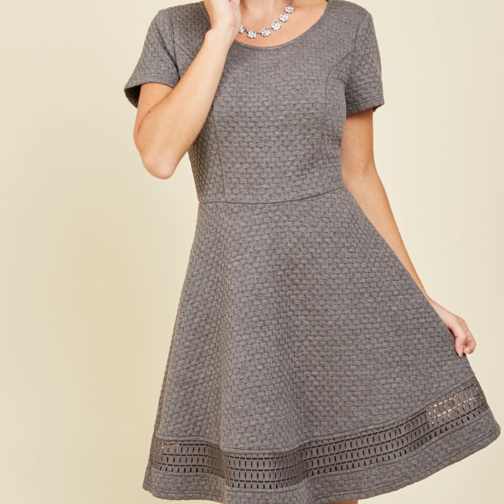 Modcloth Al Fresco Event Dress in Grey